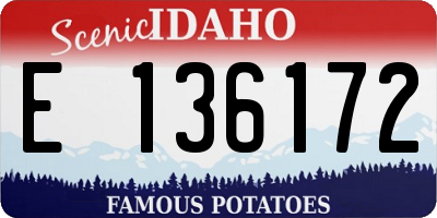 ID license plate E136172