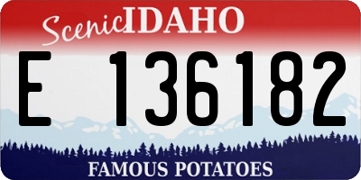 ID license plate E136182