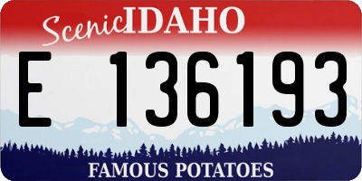 ID license plate E136193