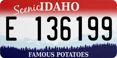 ID license plate E136199