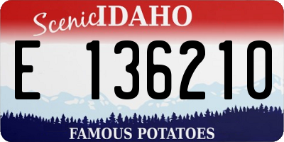 ID license plate E136210