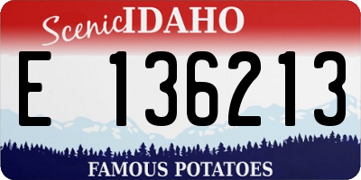 ID license plate E136213