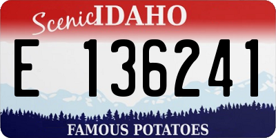 ID license plate E136241