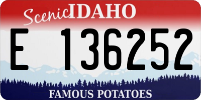 ID license plate E136252
