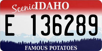 ID license plate E136289