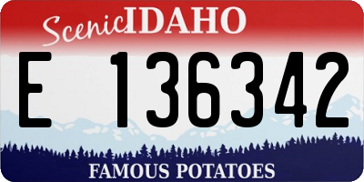 ID license plate E136342