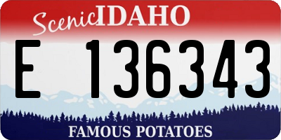 ID license plate E136343
