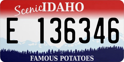 ID license plate E136346