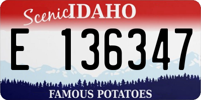 ID license plate E136347