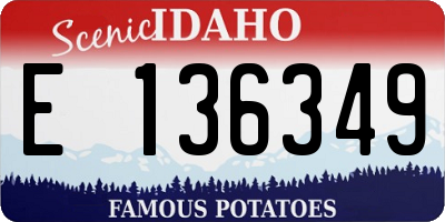 ID license plate E136349