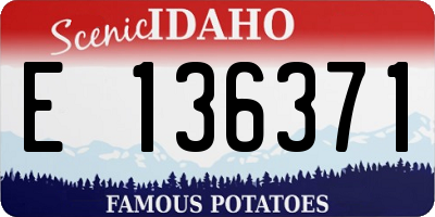 ID license plate E136371