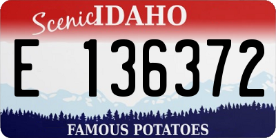 ID license plate E136372