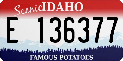ID license plate E136377