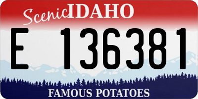 ID license plate E136381