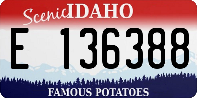 ID license plate E136388