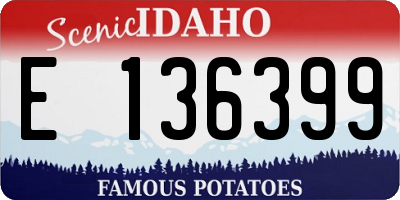 ID license plate E136399