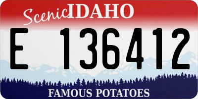 ID license plate E136412