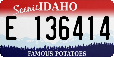 ID license plate E136414