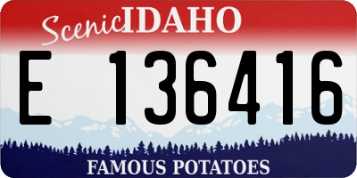 ID license plate E136416