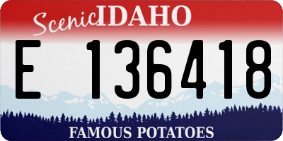 ID license plate E136418