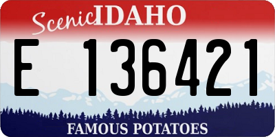 ID license plate E136421