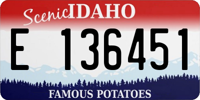 ID license plate E136451
