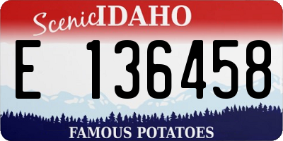 ID license plate E136458