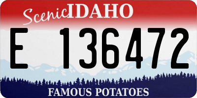 ID license plate E136472
