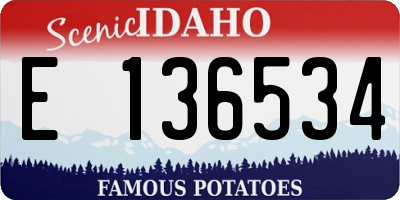 ID license plate E136534
