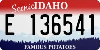 ID license plate E136541