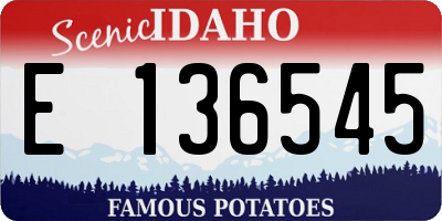 ID license plate E136545