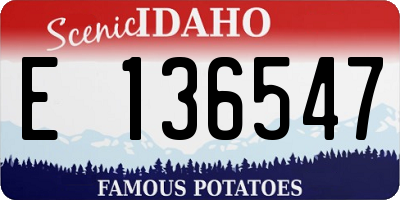 ID license plate E136547