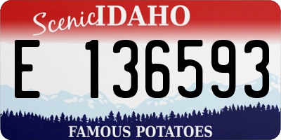ID license plate E136593