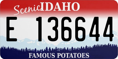 ID license plate E136644
