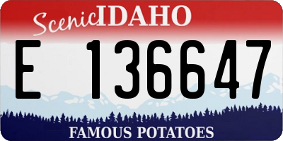 ID license plate E136647