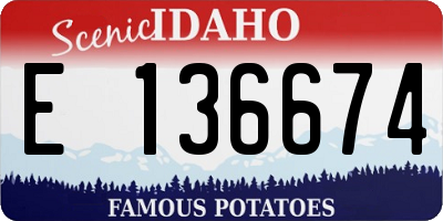 ID license plate E136674