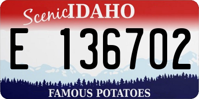 ID license plate E136702