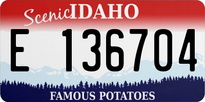 ID license plate E136704