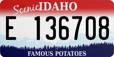 ID license plate E136708