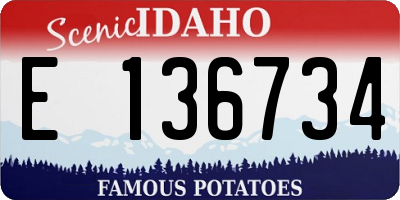 ID license plate E136734