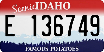 ID license plate E136749