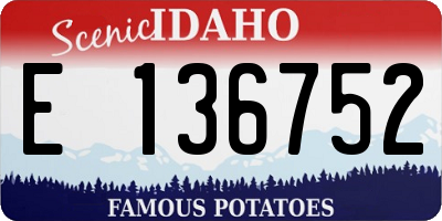 ID license plate E136752