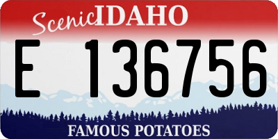 ID license plate E136756