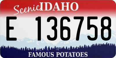 ID license plate E136758