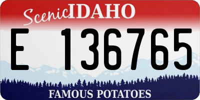 ID license plate E136765