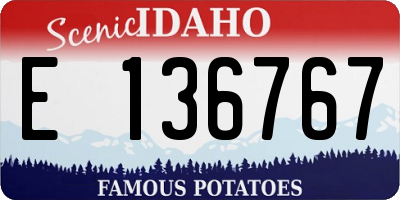 ID license plate E136767