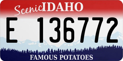 ID license plate E136772