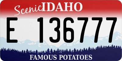 ID license plate E136777