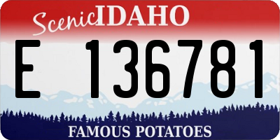 ID license plate E136781