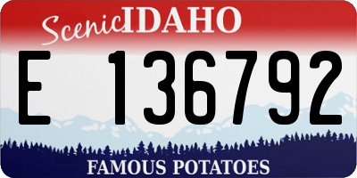 ID license plate E136792